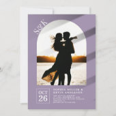 Modernes Arch I Foto I Amethyst Smoke I Wedding Einladung (Vorderseite)