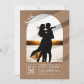 Modernes Arch I Foto I Leather I Wedding Einladung (Vorderseite)