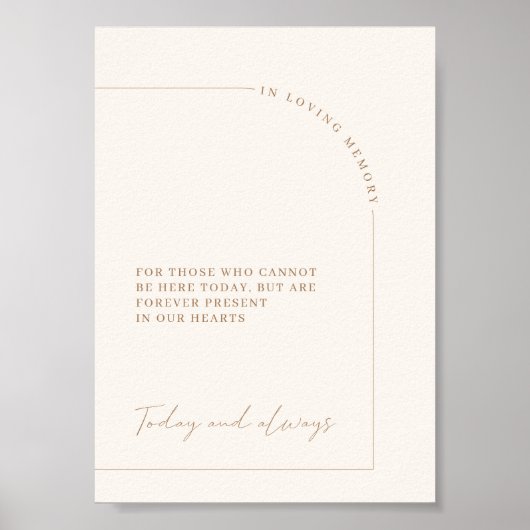 Modernes Arch in Love Memory Poster (Vorne)