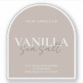 Modernes Arch Minimalistisch Elegantes Candle Labe Aufkleber (Vorderseite)