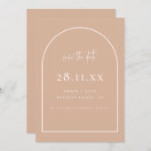 Modernes Arch Retro Minimalistisch Blush Dustrosa Save The Date (Vorne/Hinten)