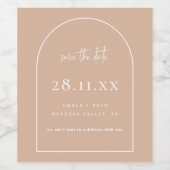 Modernes Arch Retro Minimalistisch Blush Dusty Pin Weinetikett (Einzelnes Label)