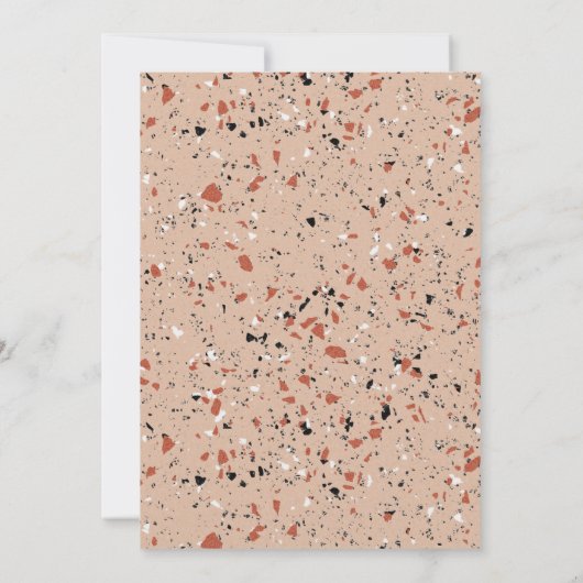 Modernes Arch Retro Terrazzo Rosa Skript Save The Date (Rückseite)