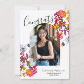 Modernes Arch Rosa Foto Weiß Abschluss Ankündigung (Vorderseite)