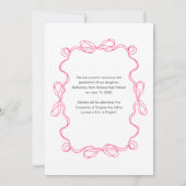 Modernes Arch Rosa Foto Weiß Abschluss Ankündigung (Rückseite)