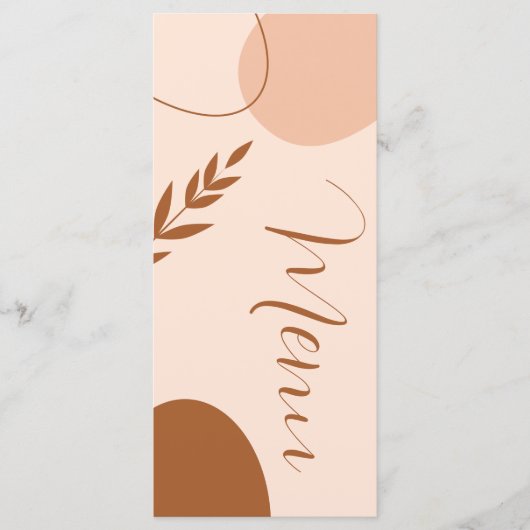 Modernes Arch Tan Menükarte (Vorderseite)