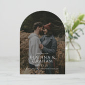 Modernes Arched Wedding Foto Save the Date Einladung (Stehend Vorderseite)