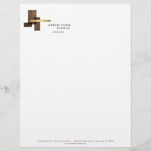 Modernes Architekten-Holz-Logo Briefbogen