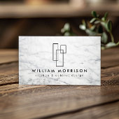 Modernes architektonisches Logo auf weißem Marmor Visitenkarte