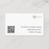 Modernes Architekturbüro mit künstlerischem Design Visitenkarte (Rückseite)