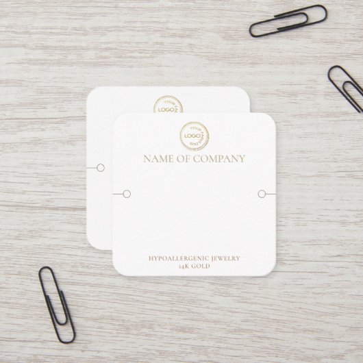 Modernes Armband-Display mit QR-Code und Logo Quadratische Visitenkarte (Vorderseite/Rückseite Beispiel)