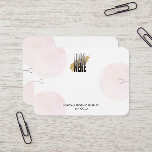 Modernes Armband-Display mit rosa Logo-Kreisen Visitenkarte (Vorderseite/Rückseite Beispiel)