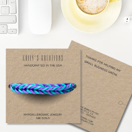 Modernes Armband Display rustikales Kraftpapier Quadratische Visitenkarte