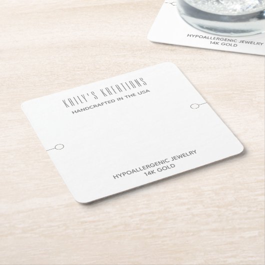 Modernes Armband-Display weiß Rechteckiger Pappuntersetzer (angewinkelt)