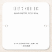 Modernes Armband-Display weiß Rechteckiger Pappuntersetzer (Vorderseite)