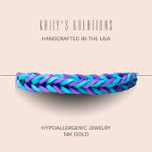 Modernes Armband mit hellrosa Display Quadratische Visitenkarte