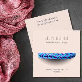 Modernes Armband mit hellrosa Display Quadratische Visitenkarte