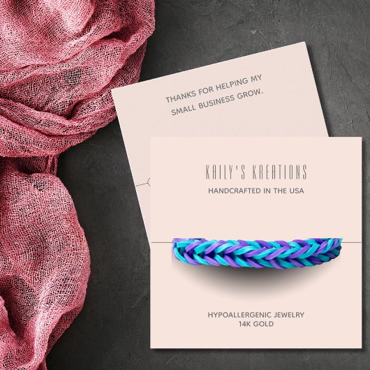 Modernes Armband mit hellrosa Display Quadratische Visitenkarte