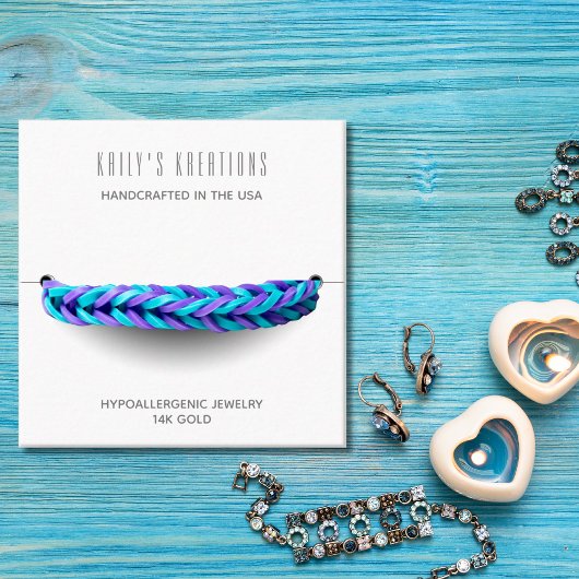 Modernes Armband mit weißem Quadrat Quadratische Visitenkarte