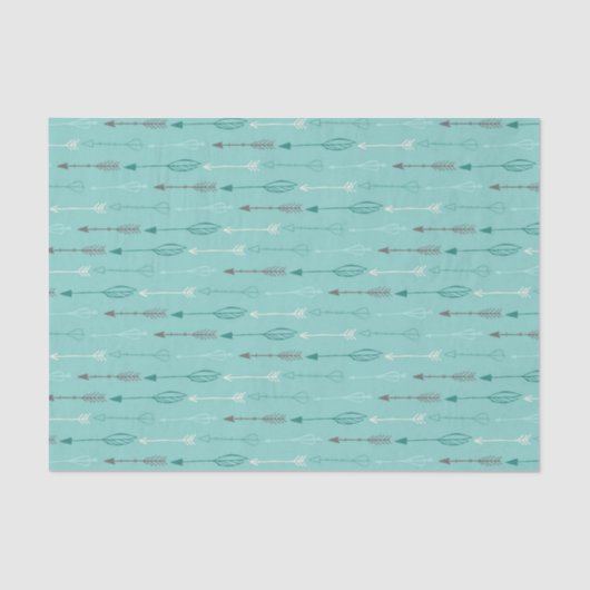 Modernes Arrow & Feather Tribal Muster Seidenpapier (Vorderseite)