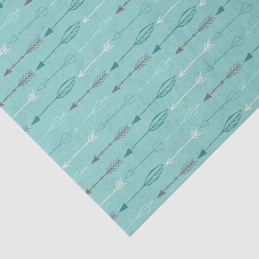 Modernes Arrow & Feather Tribal Muster Seidenpapier (Ausschnitt)