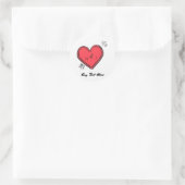 Modernes Arrow & Heart Valentines Gastgeschenk Runder Aufkleber (Tasche)