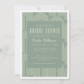 Modernes Arschline Kunstmuseum Grünes Brautparty Einladung (Vorderseite)