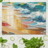 Modernes Art Beach Sunset Art Design Geschirrtuch (Gefaltet)