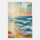 Modernes Art Beach Sunset Art Design Geschirrtuch (Vertikal)