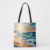 Modernes Art Beach Sunset Ocean Design Tasche (Vorderseite)
