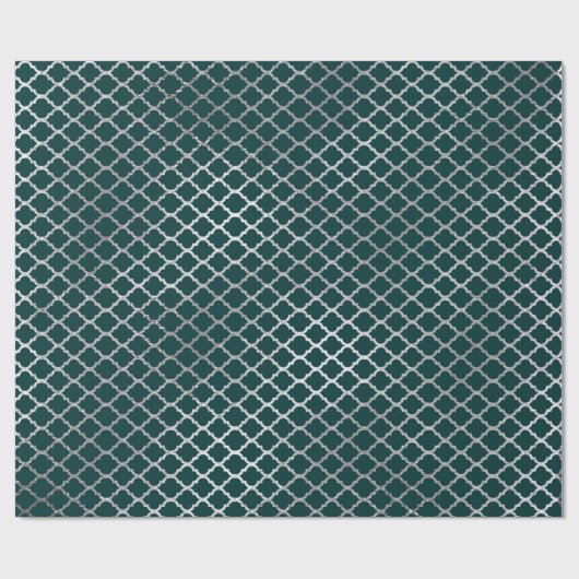 Modernes Art Deco Aquamarines Silver Quarto Vip Geschenkpapier (Flach)