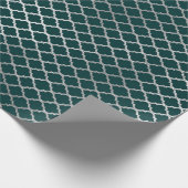 Modernes Art Deco Aquamarines Silver Quarto Vip Geschenkpapier (Ecke)