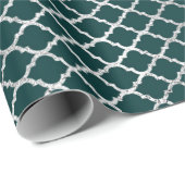 Modernes Art Deco Aquamarines Silver Quarto Vip Geschenkpapier (Rolleneckpunkt)