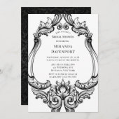 Modernes Art Deco Black Foliage Brautparty Einladung (Vorne/Hinten)