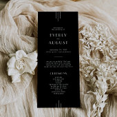Modernes Art Deco Black Wedding Programm / EVERLY