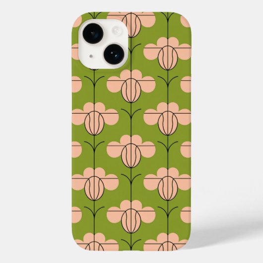 Modernes Art Deco Blumenmuster - Rosa Petals Case-Mate iPhone Hülle (Rückseite)