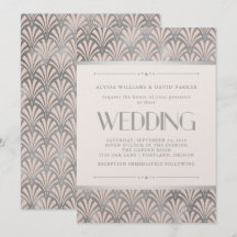 Modernes Art Deco | Blush and Imitats Silver Weddi