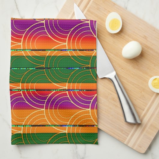 Modernes Art Deco Design Geschirrtuch (Viertel Falte)