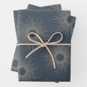 Modernes Art Deco Formen Navy und Gold Geschenkpapier Set (Beispiel)