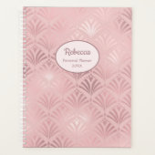 Modernes Art Deco Glam Pink Persönlicher Name Plan Planer (Vorderseite)