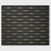 Modernes Art Deco Golden Black Drops Vip Geschenkpapier (Flach)