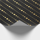 Modernes Art Deco Golden Black Drops Vip Geschenkpapier (Ecke)
