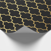 Modernes Art Deco Golden Black Geometric Vip Geschenkpapier (Ecke)