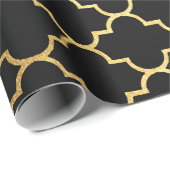 Modernes Art Deco Golden Black Geometric Vip Geschenkpapier (Rolleneckpunkt)