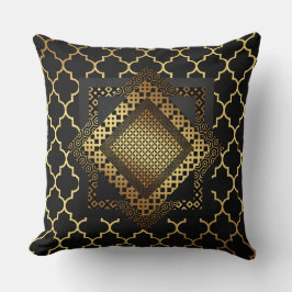 Modernes Art Deco Golden Black Gold Geometrie Kissen
