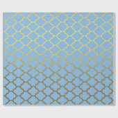 Modernes Art Deco Golden Blue Geometric Vip Geschenkpapier (Flach)