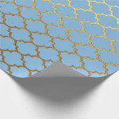 Modernes Art Deco Golden Blue Geometric Vip Geschenkpapier (Ecke)