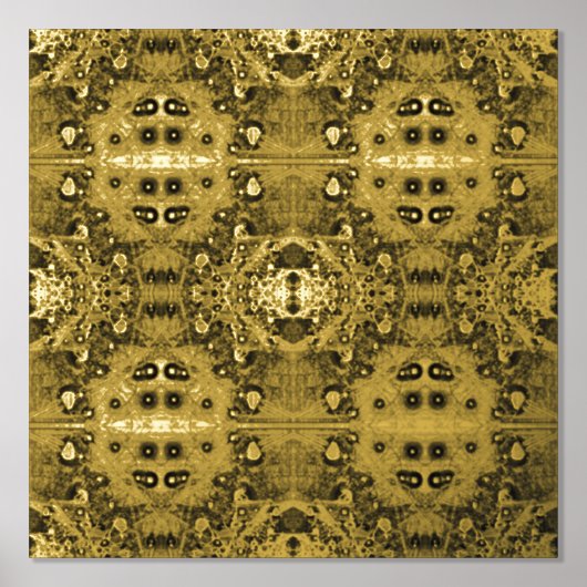 Modernes Art Deco Golden Geometric Poster Print (Vorderseite)