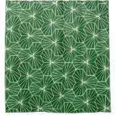 Modernes Art Deco Lime Green Geometrie Muster Duschvorhang (Vorderseite)