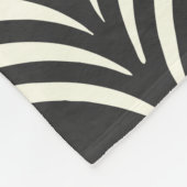 Modernes Art Deco Motif Muster Schwarz-Weiß Fleecedecke (Ecke)